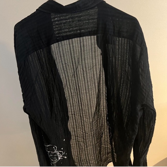 Vintage Iceberg Semi-SeeThrough Button Up w/ Graffiti Detail - Picture 4 of 7